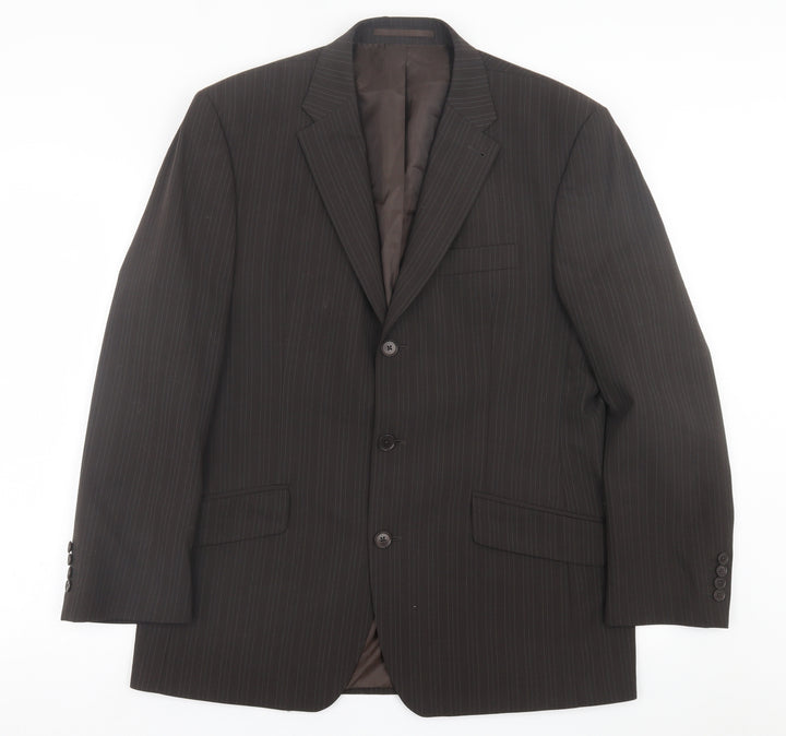 NEXT Mens Brown Striped Wool Jacket Suit Jacket Size 42
