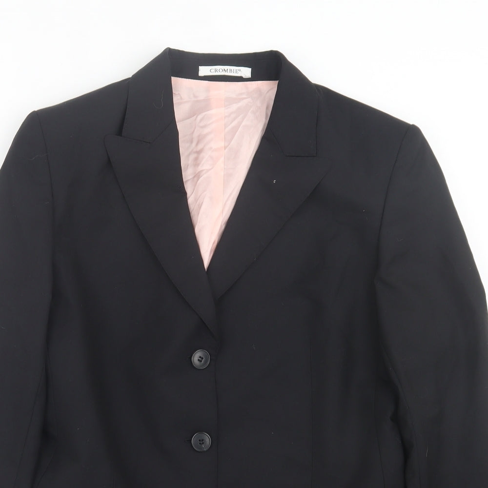 Crombie Womens Black   Jacket Blazer Size 14  Button