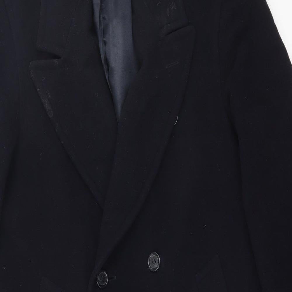Marks and Spencer Mens Blue   Overcoat Coat Size S  Button