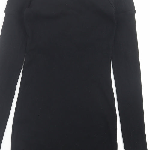 Very Womens Black  Cotton Bodycon  Size 8  Off the Shoulder Pullover