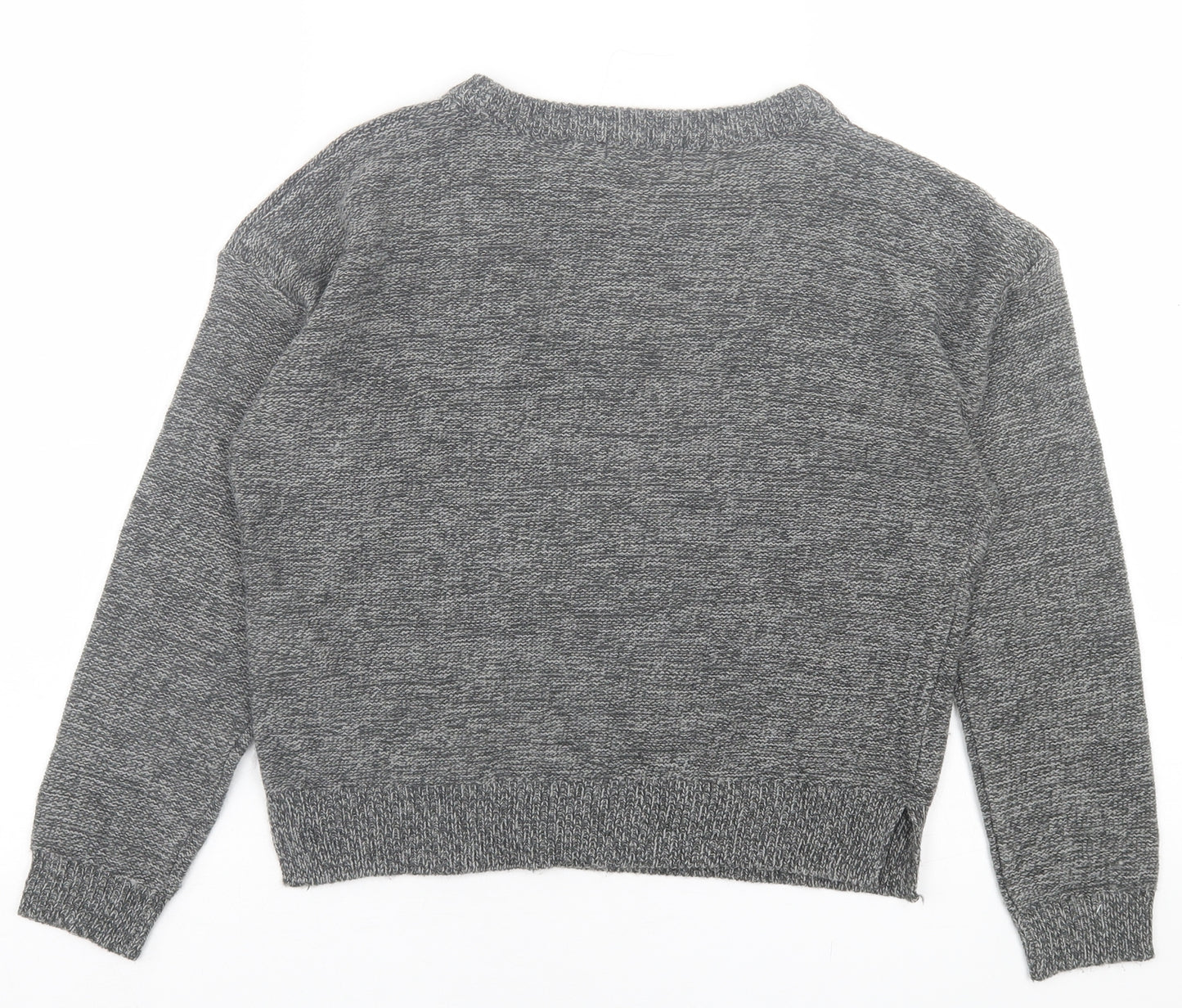 Brave Soul Womens Grey Crew Neck  Acrylic Pullover Jumper Size XS