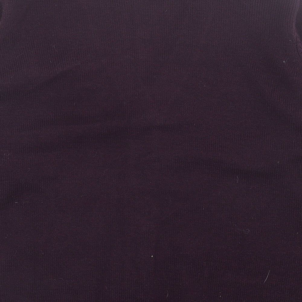 Charmance Womens Purple V-Neck  Acrylic Cardigan Jumper Size 18