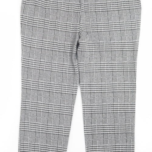 Papaya Womens Grey Plaid Polyester Trousers  Size 14 L27 in Regular Button