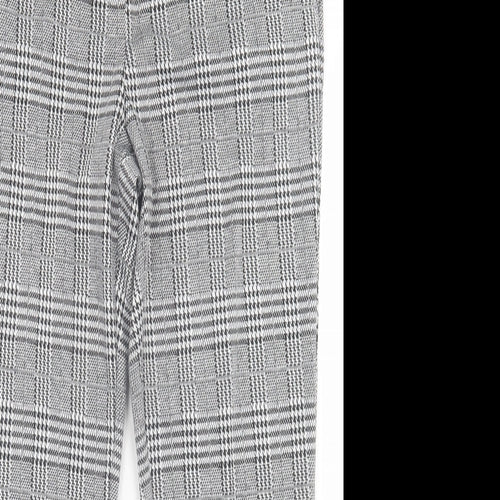 Papaya Womens Grey Plaid Polyester Trousers  Size 14 L27 in Regular Button