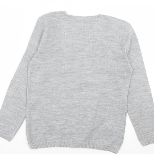 Preworn Womens Grey Crew Neck  Acrylic Pullover Jumper Size S