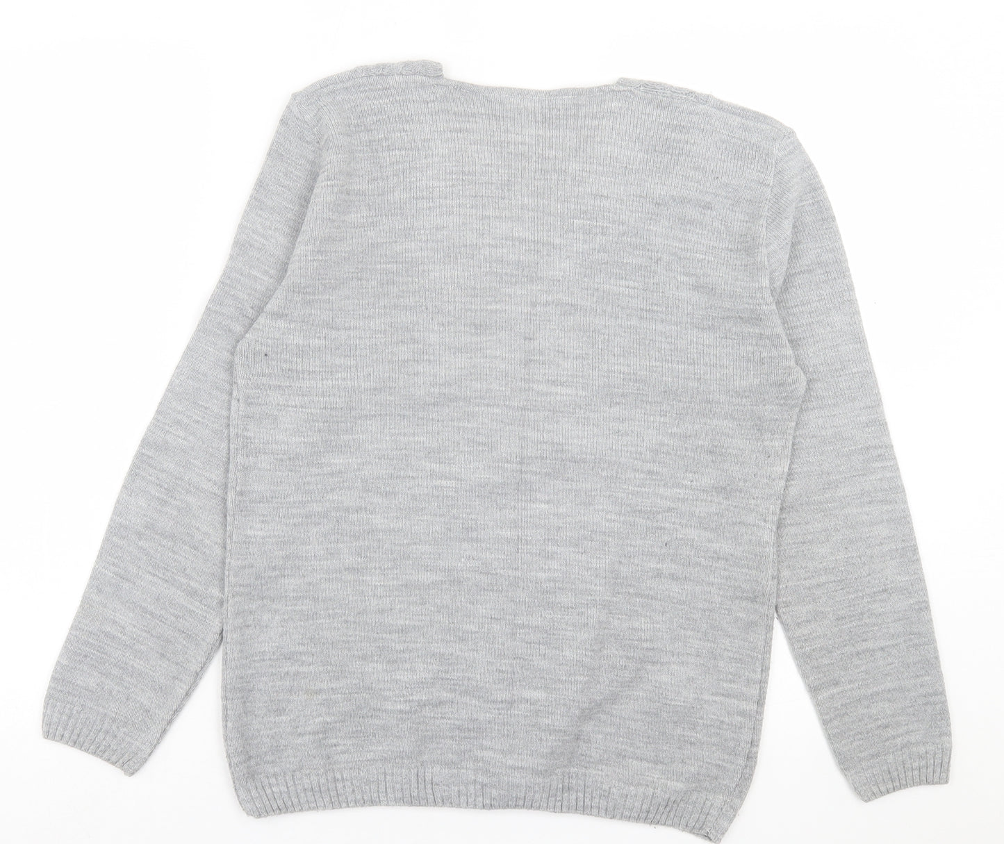 Preworn Womens Grey Crew Neck  Acrylic Pullover Jumper Size S