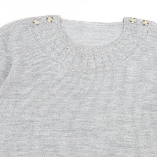 Preworn Womens Grey Crew Neck  Acrylic Pullover Jumper Size S