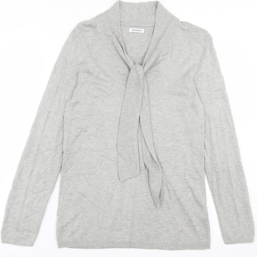 Damart Womens Grey V-Neck  Viscose Pullover Jumper Size 10