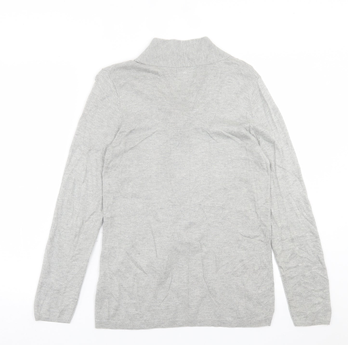 Damart Womens Grey V-Neck  Viscose Pullover Jumper Size 10