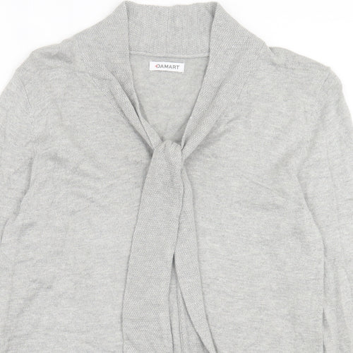 Damart Womens Grey V-Neck  Viscose Pullover Jumper Size 10