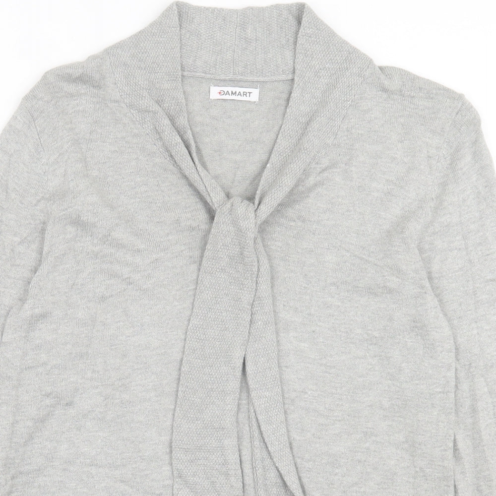 Damart Womens Grey V-Neck  Viscose Pullover Jumper Size 10