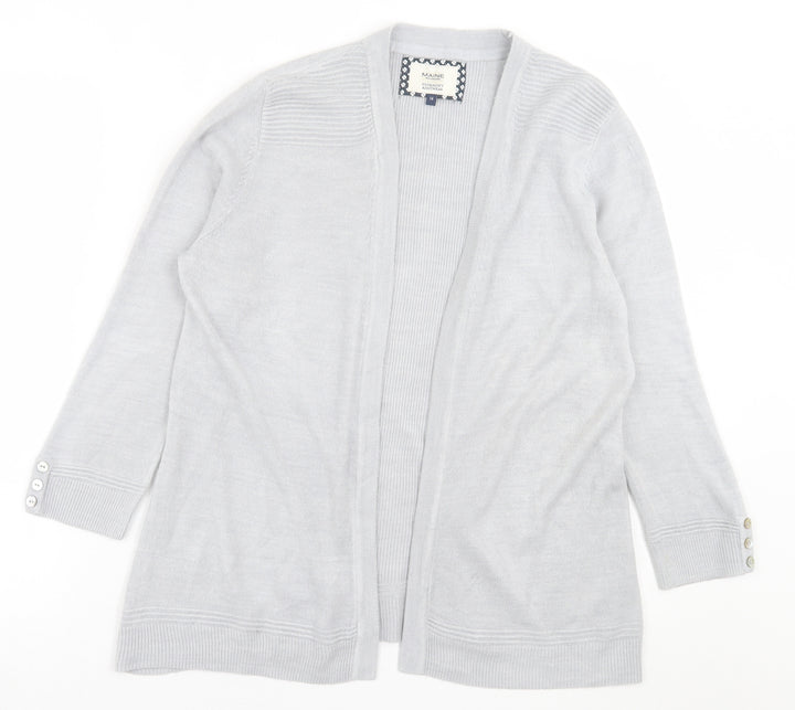 Maine Womens Grey V-Neck  Acrylic Cardigan Jumper Size 14