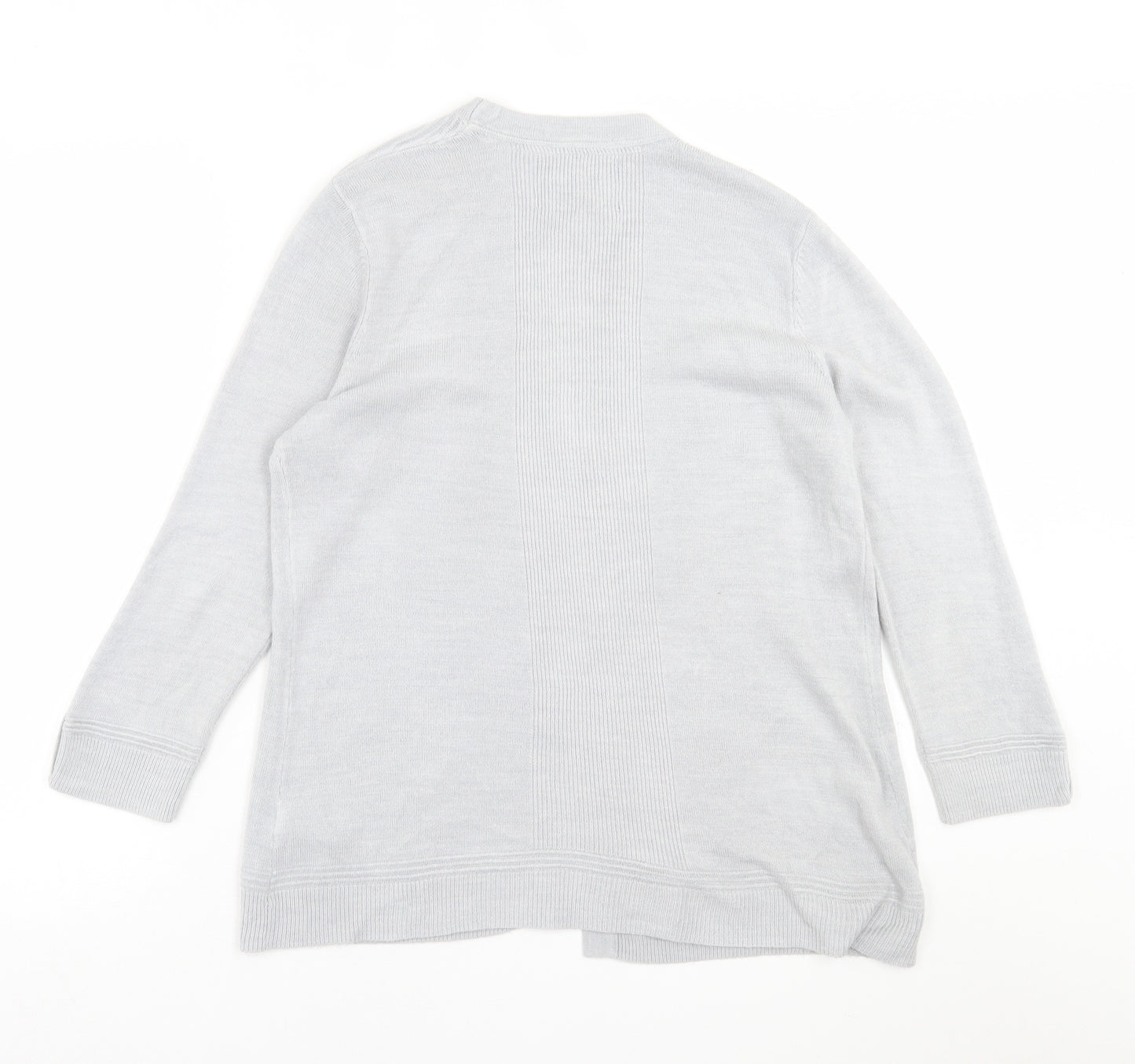 Maine Womens Grey V-Neck  Acrylic Cardigan Jumper Size 14