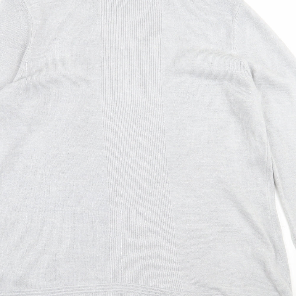 Maine Womens Grey V-Neck  Acrylic Cardigan Jumper Size 14