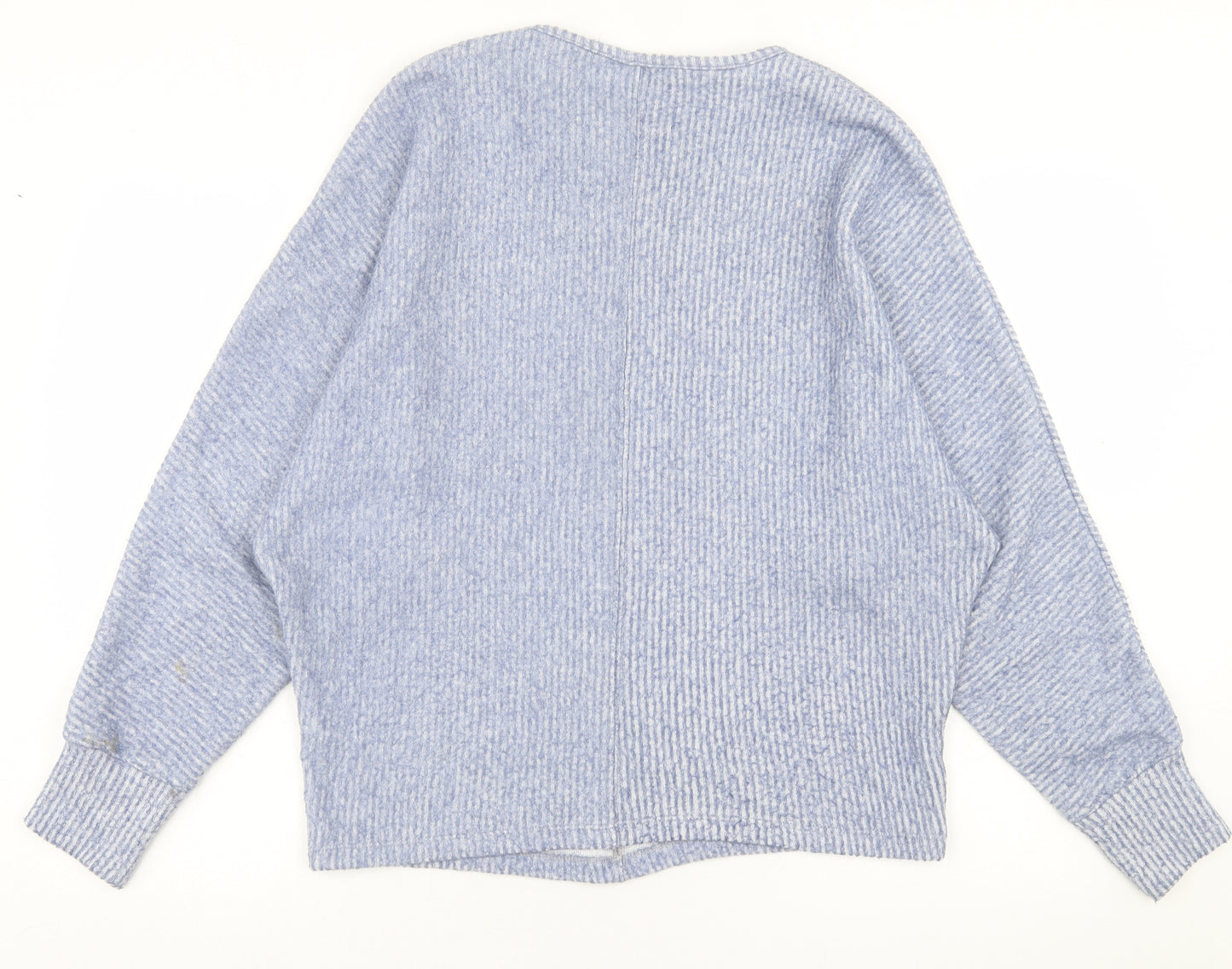 George Mens Blue Crew Neck  Polyester Pullover Jumper Size S