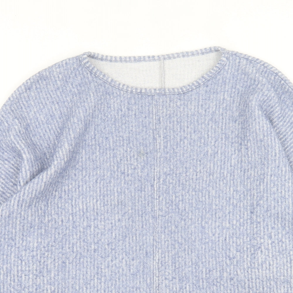 George Mens Blue Crew Neck  Polyester Pullover Jumper Size S