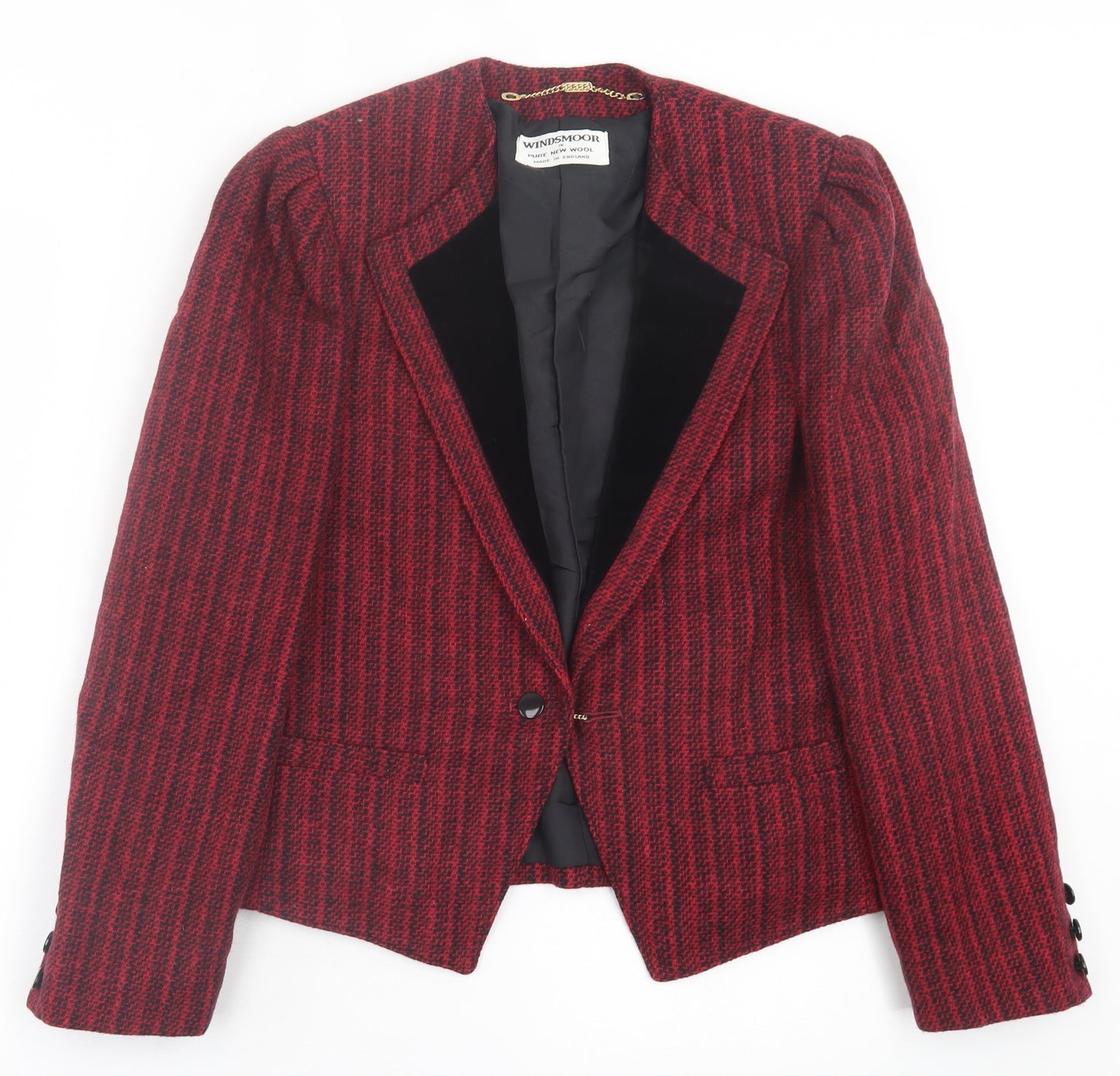 Windsmoor Womens Red Geometric  Jacket Blazer Size 12  Button