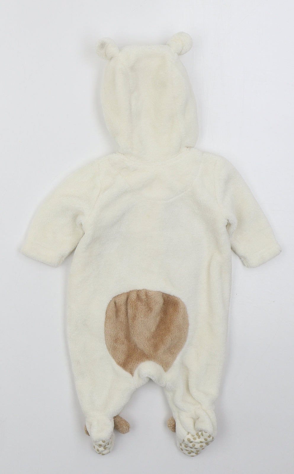 Mothercare Baby Beige Solid Polyester Cami One Piece Size Newborn  Zip - Bear