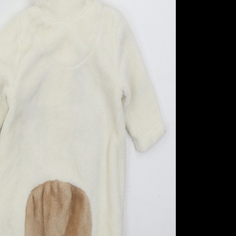 Mothercare Baby Beige Solid Polyester Cami One Piece Size Newborn  Zip - Bear