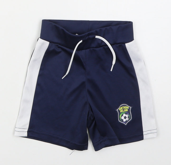 Dunnes Boys Blue Polyester Sweat Shorts Size 3 Years Regular Drawstring - Northern Island