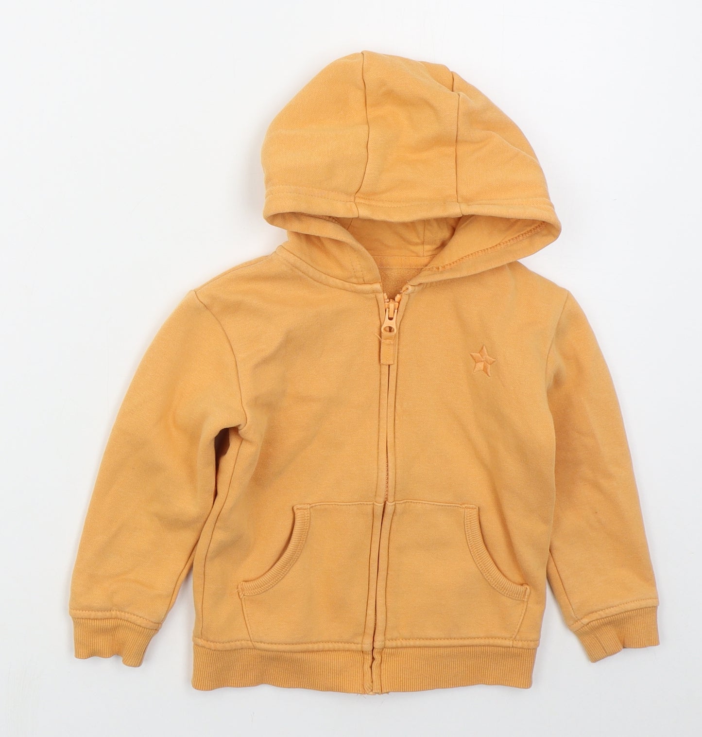 Dunnes Boys Orange  Cotton Full Zip Hoodie Size 2-3 Years  Zip