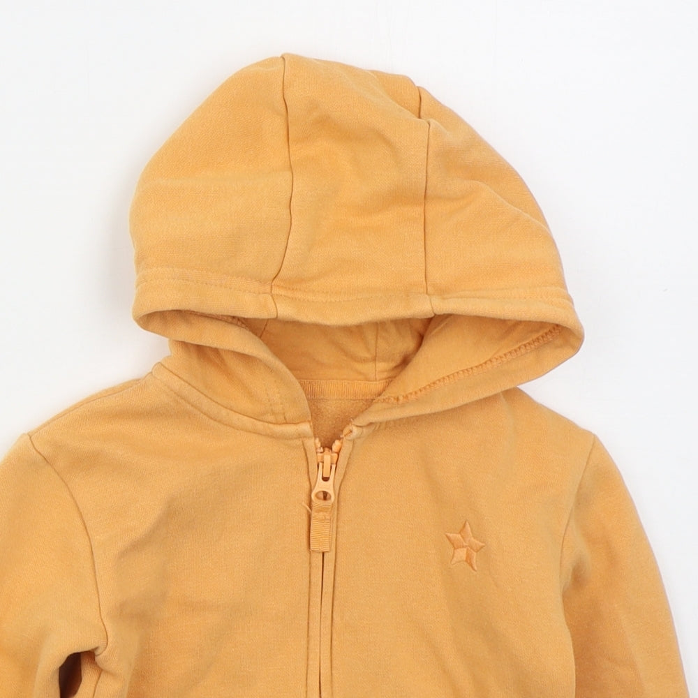 Dunnes Boys Orange  Cotton Full Zip Hoodie Size 2-3 Years  Zip