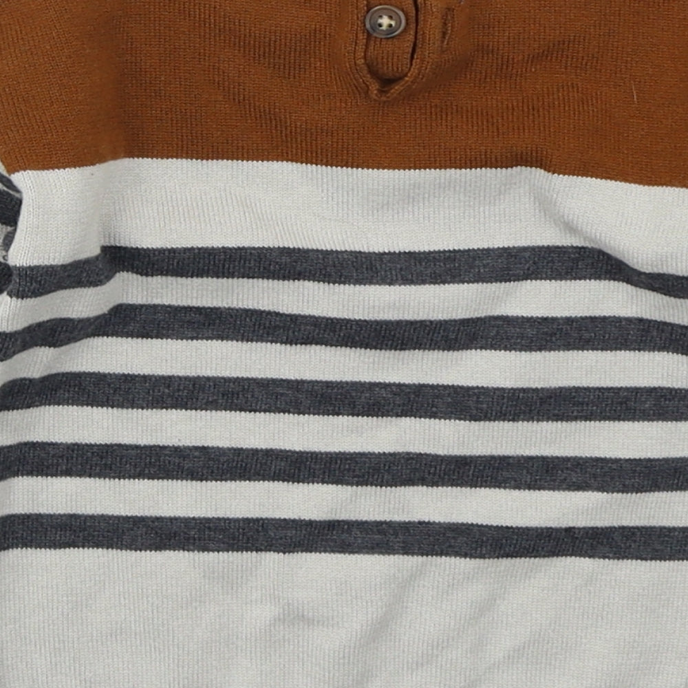 Matalan Boys Grey Striped Acrylic Pullover Jumper Size 18-24 Months  Pullover - Brown