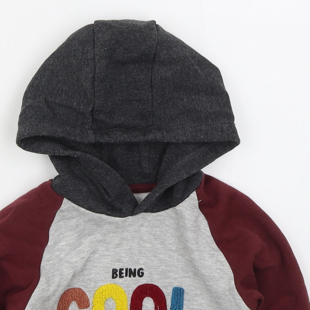 Matalan Boys Grey  Cotton Pullover Hoodie Size 2-3 Years  Pullover - Being Cool Runs In The Family