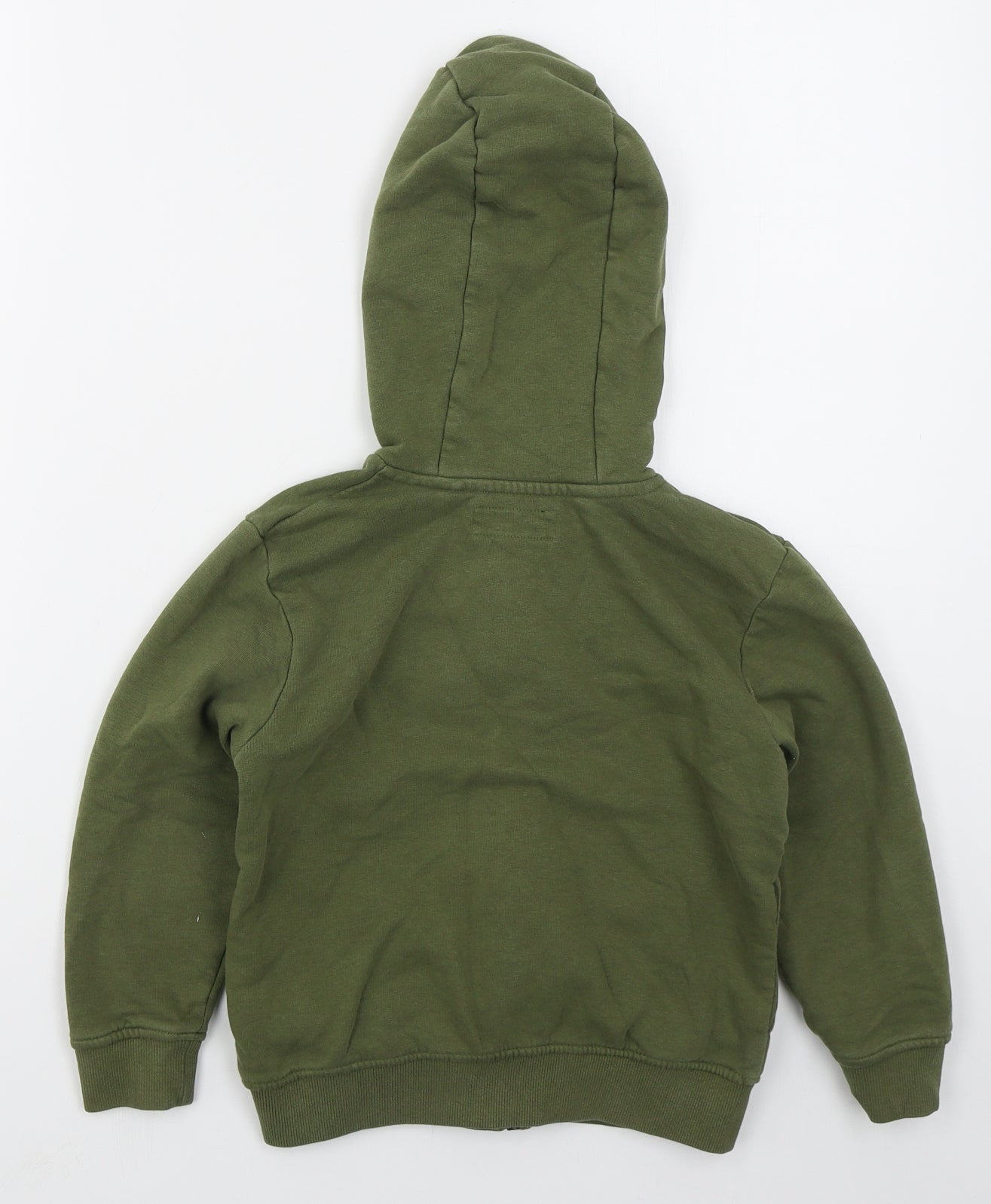NEXT Boys Green Striped Cotton Full Zip Hoodie Size 5-6 Years  Zip