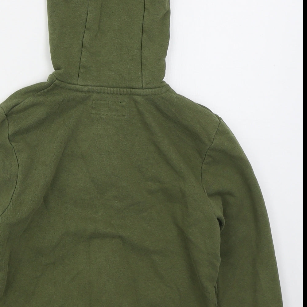 NEXT Boys Green Striped Cotton Full Zip Hoodie Size 5-6 Years  Zip