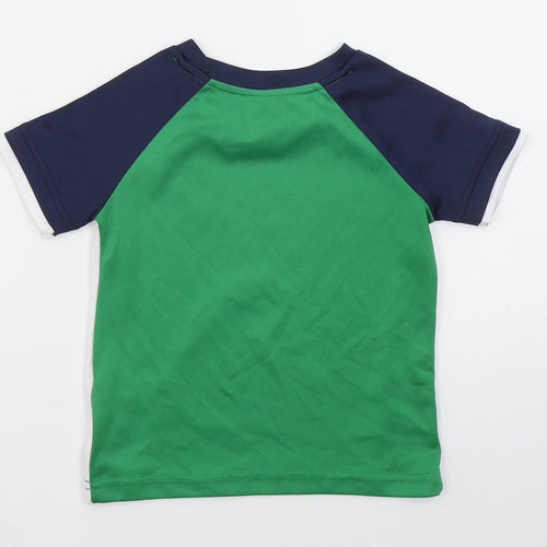 Dunnes Boys Green  Polyester Basic T-Shirt Size 3 Years Crew Neck Pullover - Northern Island