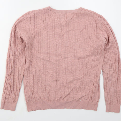 Papaya Womens Pink Crew Neck  Viscose Pullover Jumper Size 16