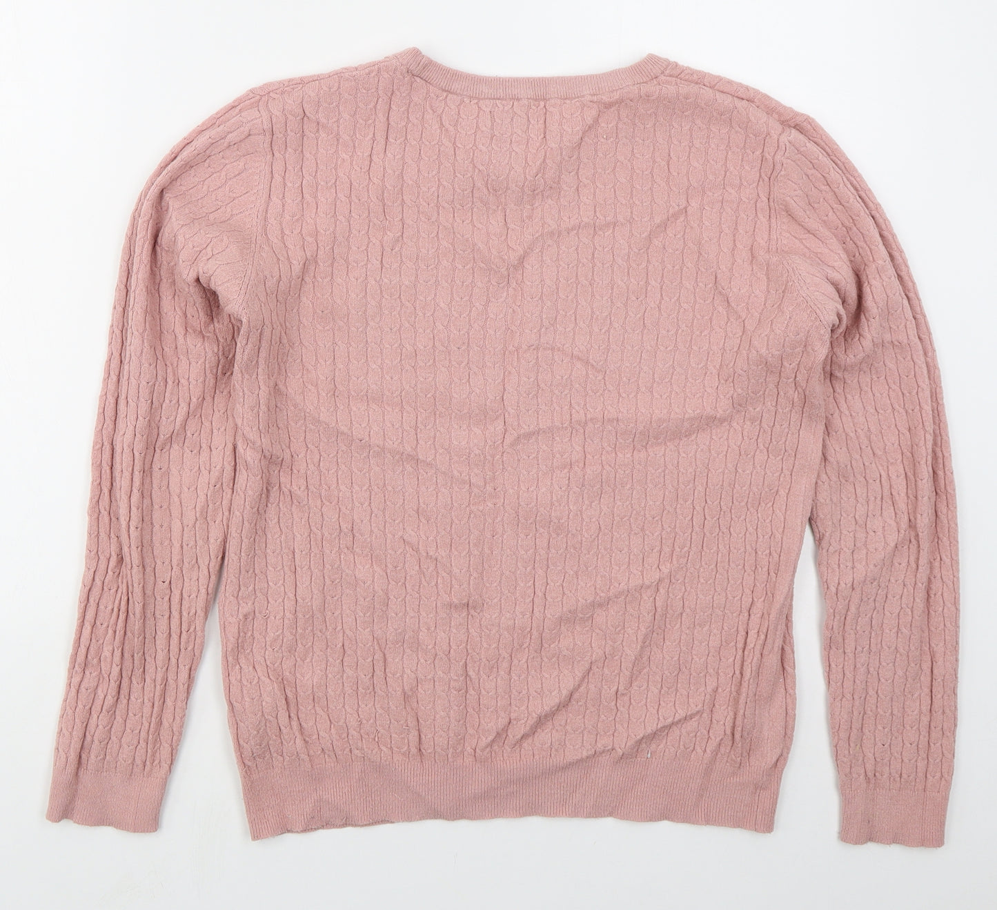 Papaya Womens Pink Crew Neck  Viscose Pullover Jumper Size 16