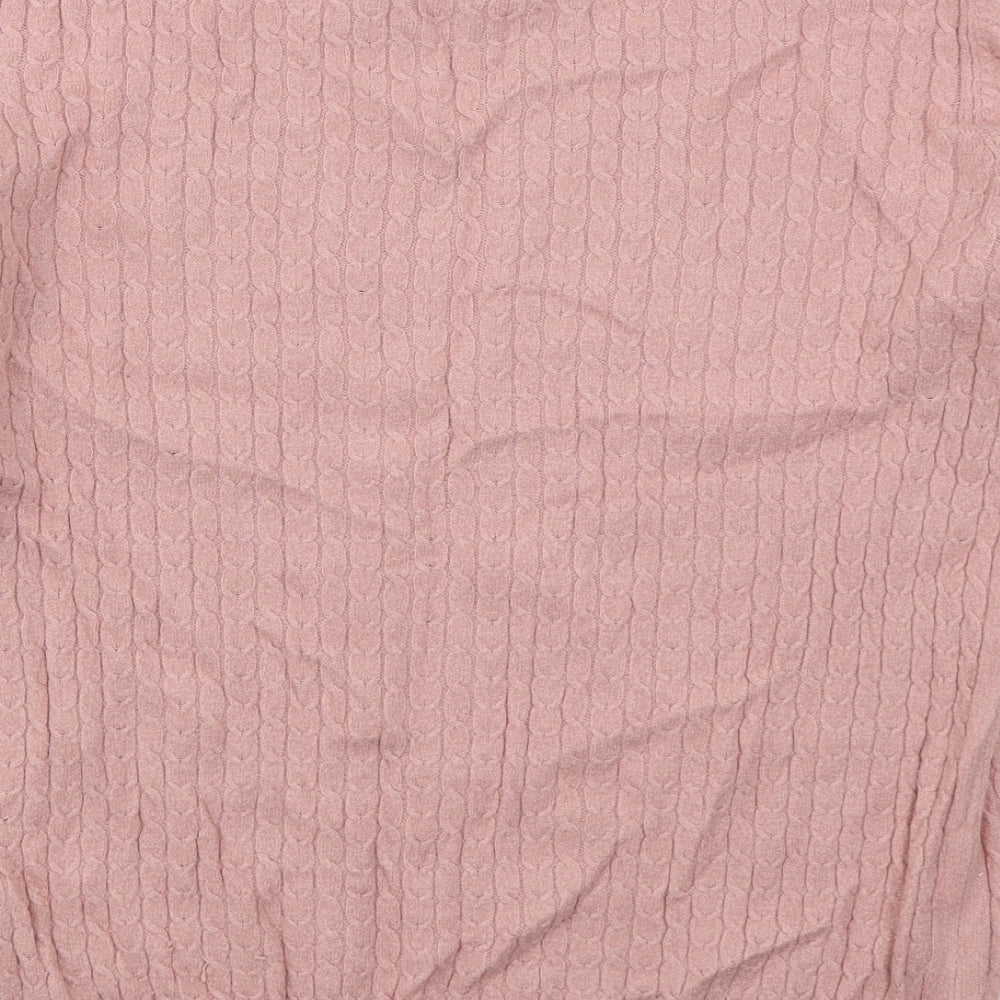 Papaya Womens Pink Crew Neck  Viscose Pullover Jumper Size 16