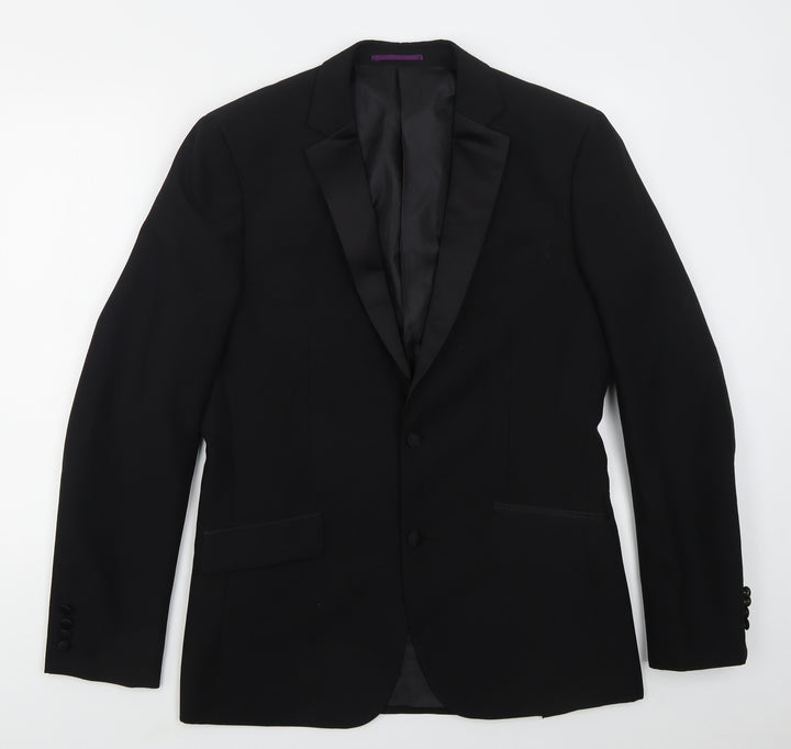 Charlton Gray Mens Black  Polyester Jacket Suit Jacket Size 38