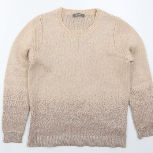 Oasis Womens Pink Crew Neck  Acrylic Pullover Jumper Size S