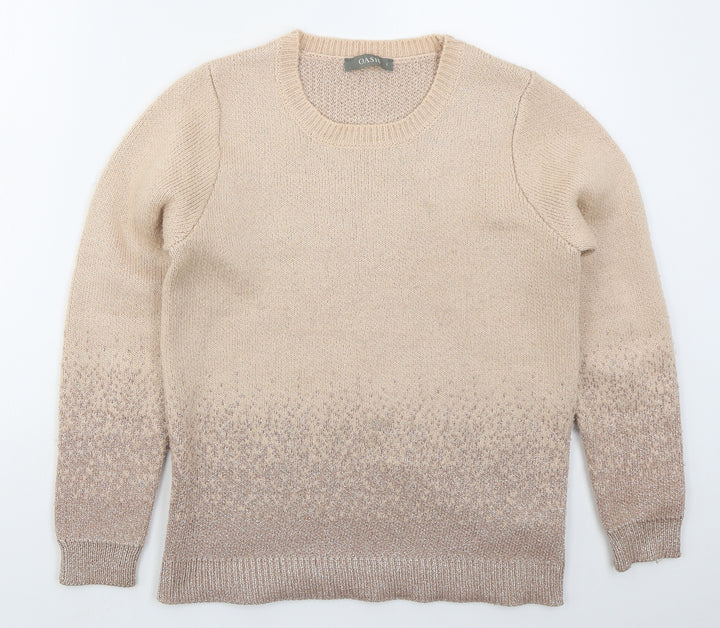 Oasis Womens Pink Crew Neck  Acrylic Pullover Jumper Size S