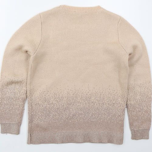 Oasis Womens Pink Crew Neck  Acrylic Pullover Jumper Size S