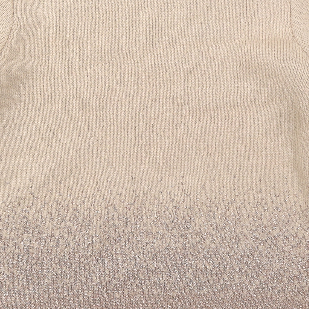 Oasis Womens Pink Crew Neck  Acrylic Pullover Jumper Size S