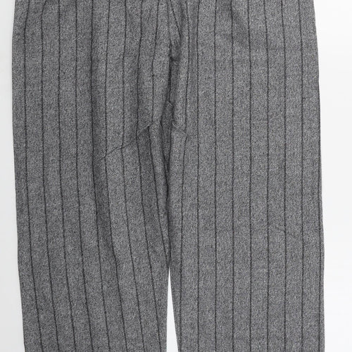 Primark Mens Grey Striped Cotton Trousers  Size XL L30 in Regular Drawstring - Pyjama Pants