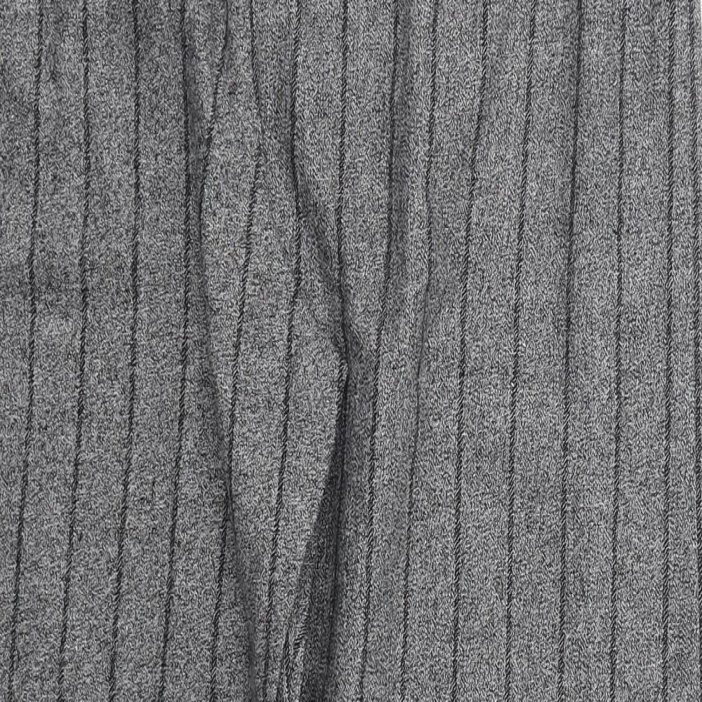 Primark Mens Grey Striped Cotton Trousers  Size XL L30 in Regular Drawstring - Pyjama Pants