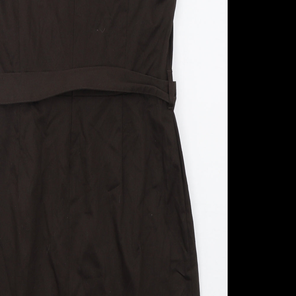 F&F Womens Brown  Cotton Mini  Size 16  Scoop Neck Zip