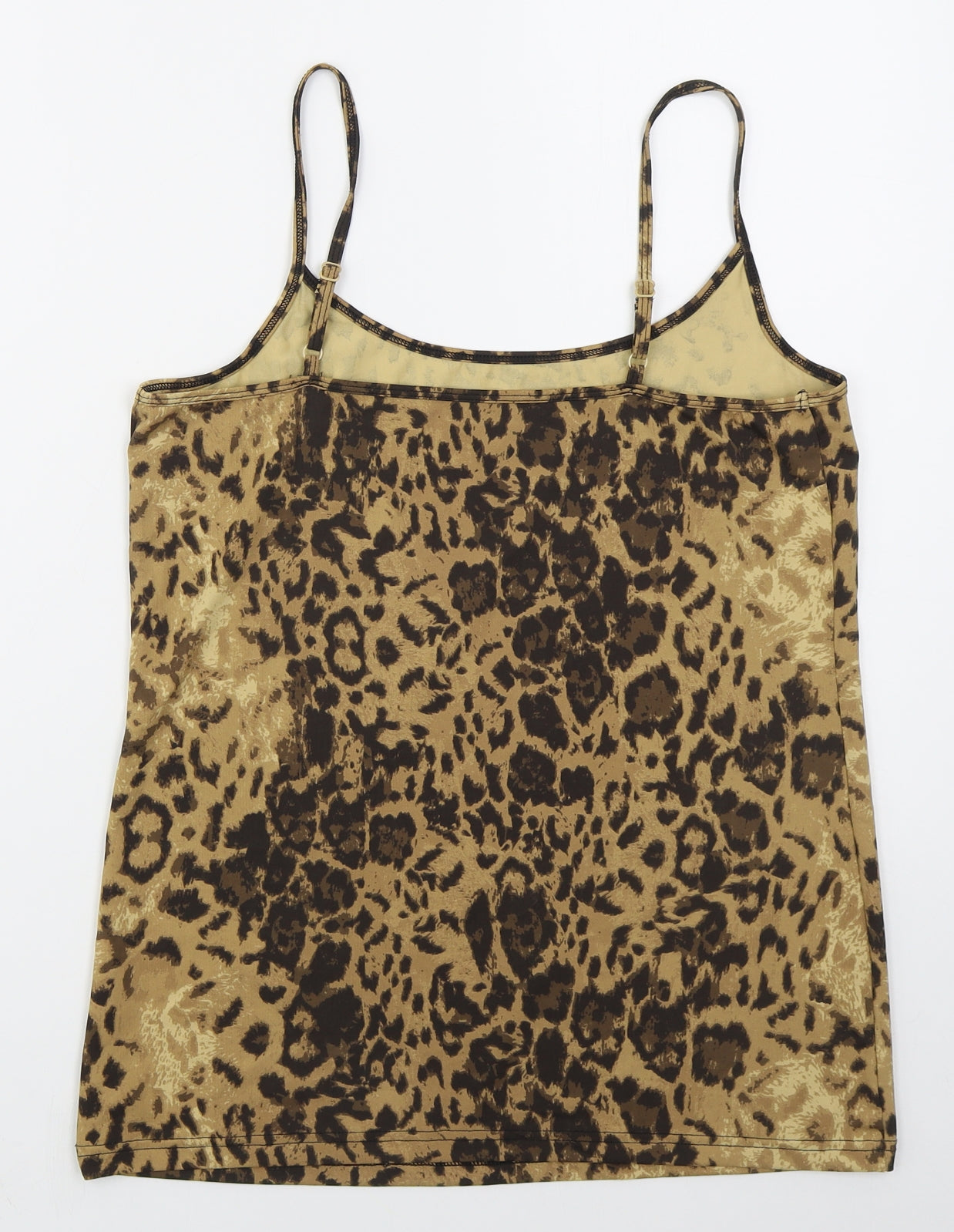 NEXT Womens Brown Animal Print Nylon Basic Tank Size 16 Scoop Neck