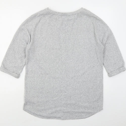 F&F Womens Grey  Viscose Pullover Sweatshirt Size 12  Pullover