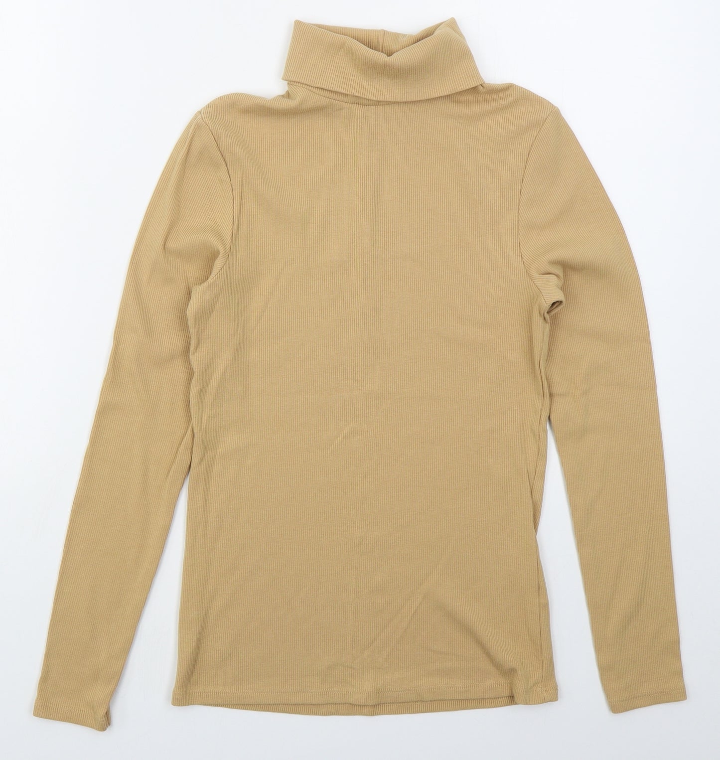 George Womens Beige  Cotton Basic T-Shirt Size 8 Roll Neck