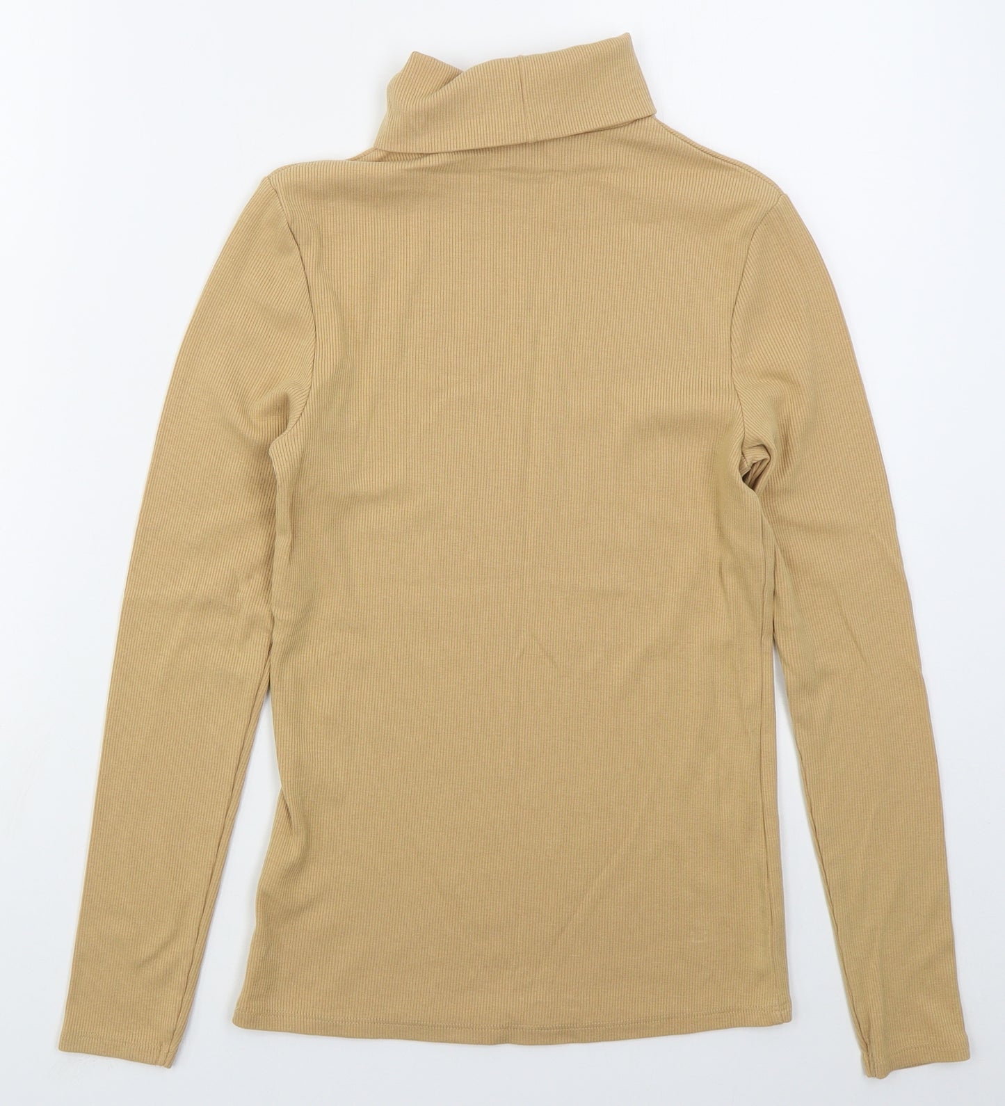 George Womens Beige  Cotton Basic T-Shirt Size 8 Roll Neck