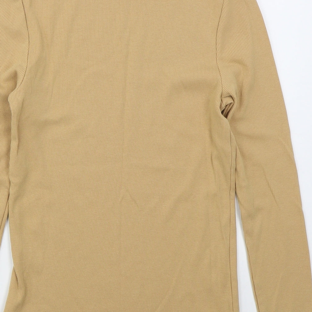 George Womens Beige  Cotton Basic T-Shirt Size 8 Roll Neck