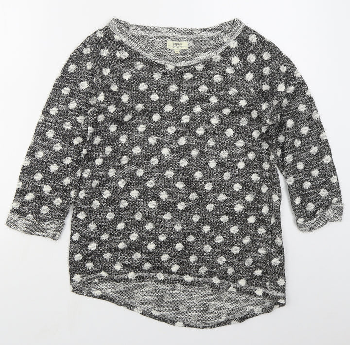Matalan Womens Grey Polka Dot Polyester Pullover Sweatshirt Size 10 Pullover