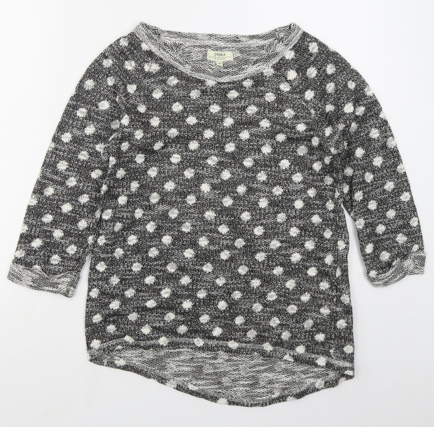 Matalan Womens Grey Polka Dot Polyester Pullover Sweatshirt Size 10  Pullover