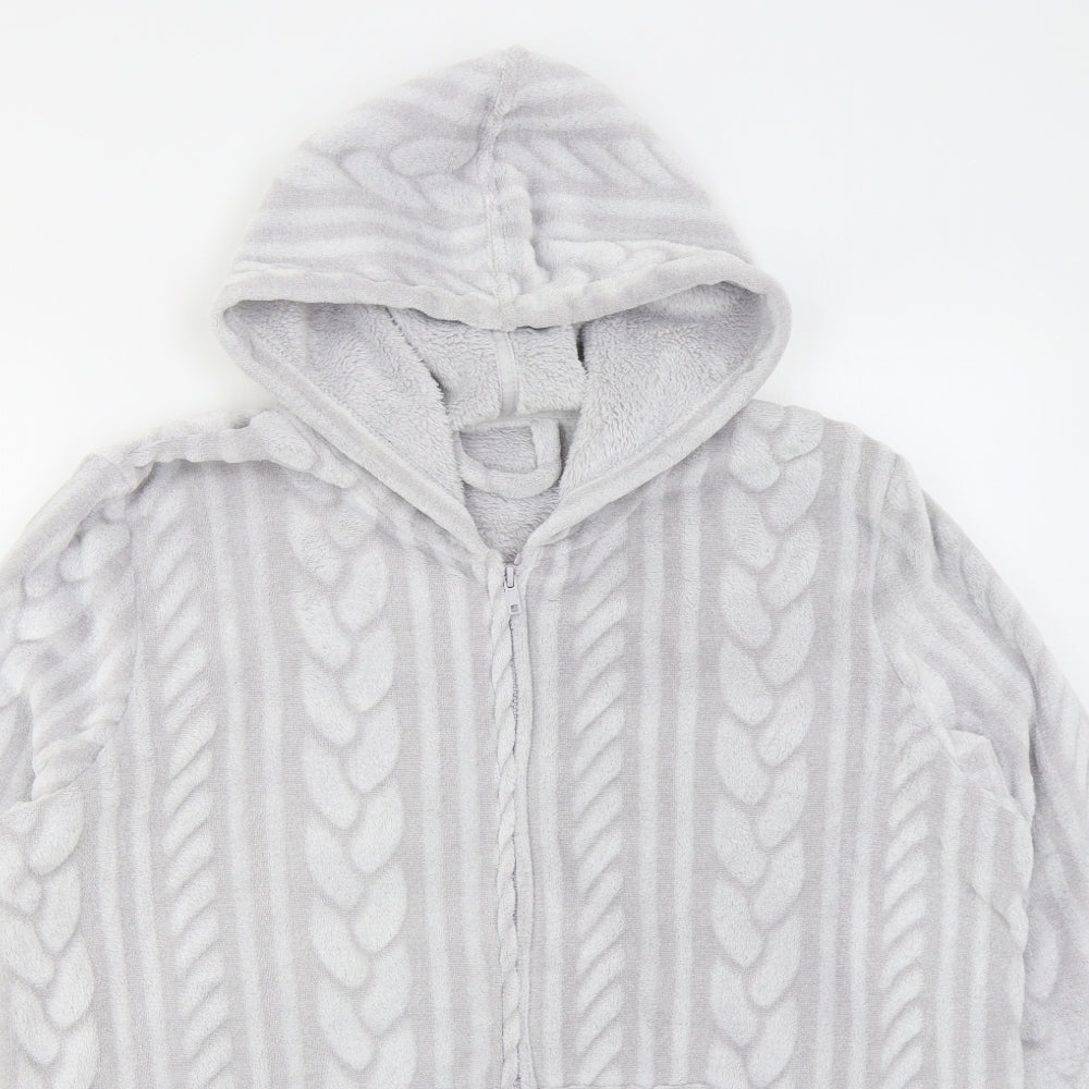 Dunnes Womens Grey Solid Polyester Top Pyjama Top Size XL  Zip